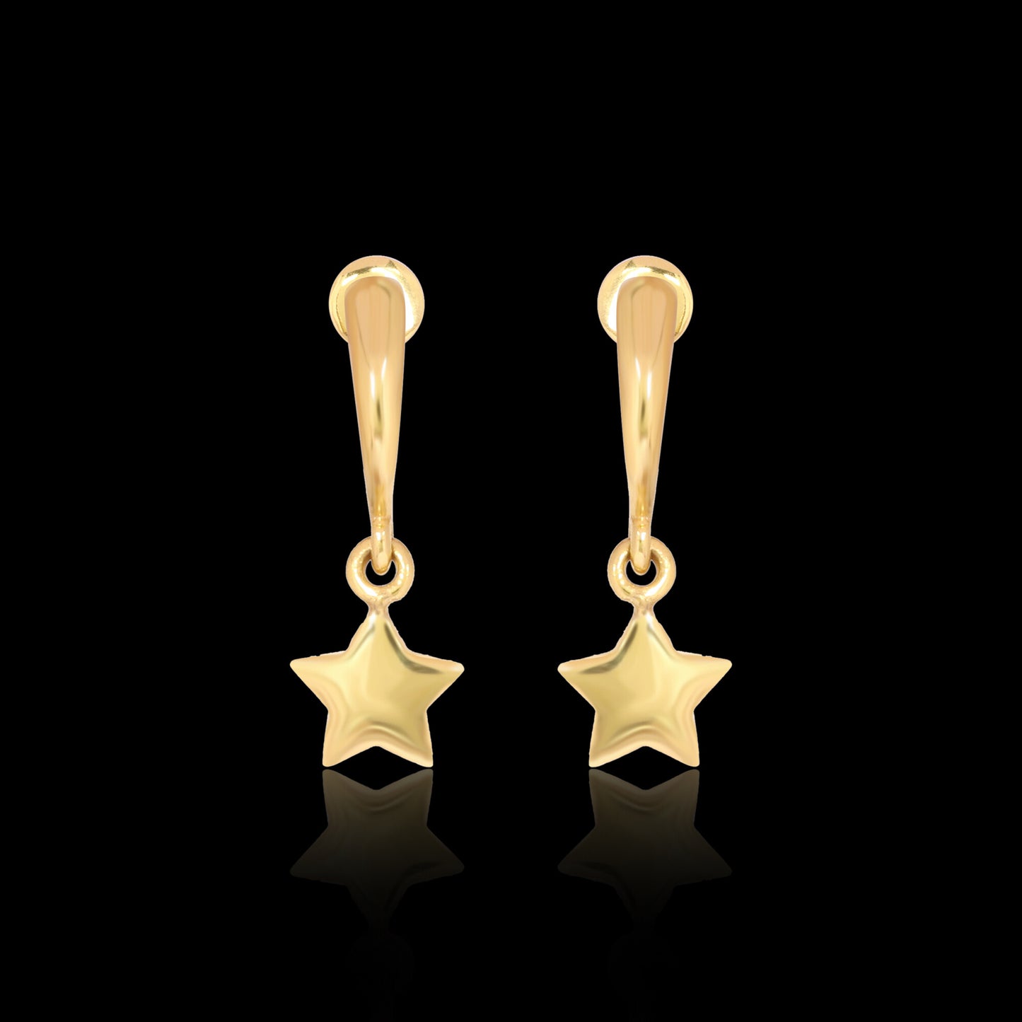18K Gold Star Stud Earrings