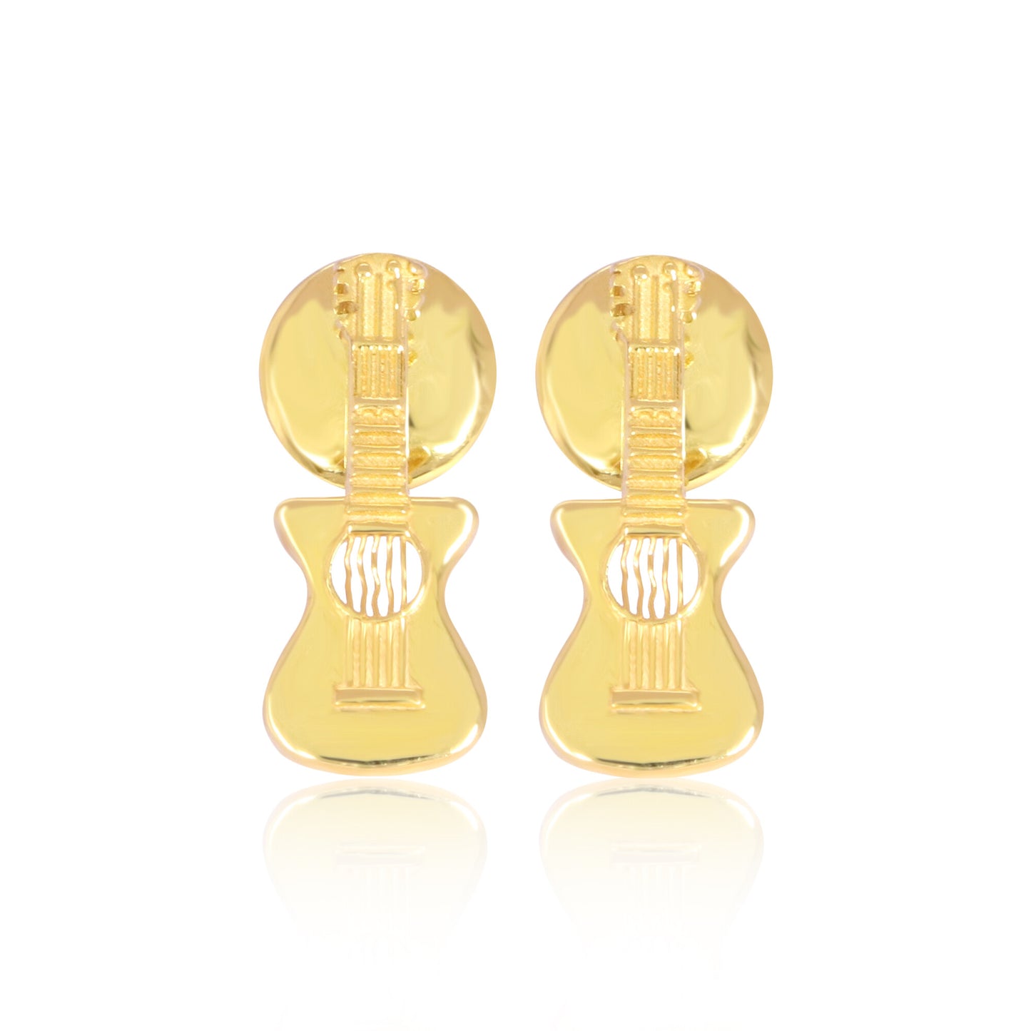 18K Gold Guitar Stud Earrings