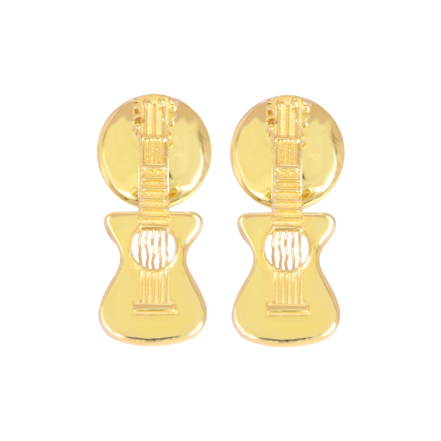 18K Gold Guitar Stud Earrings