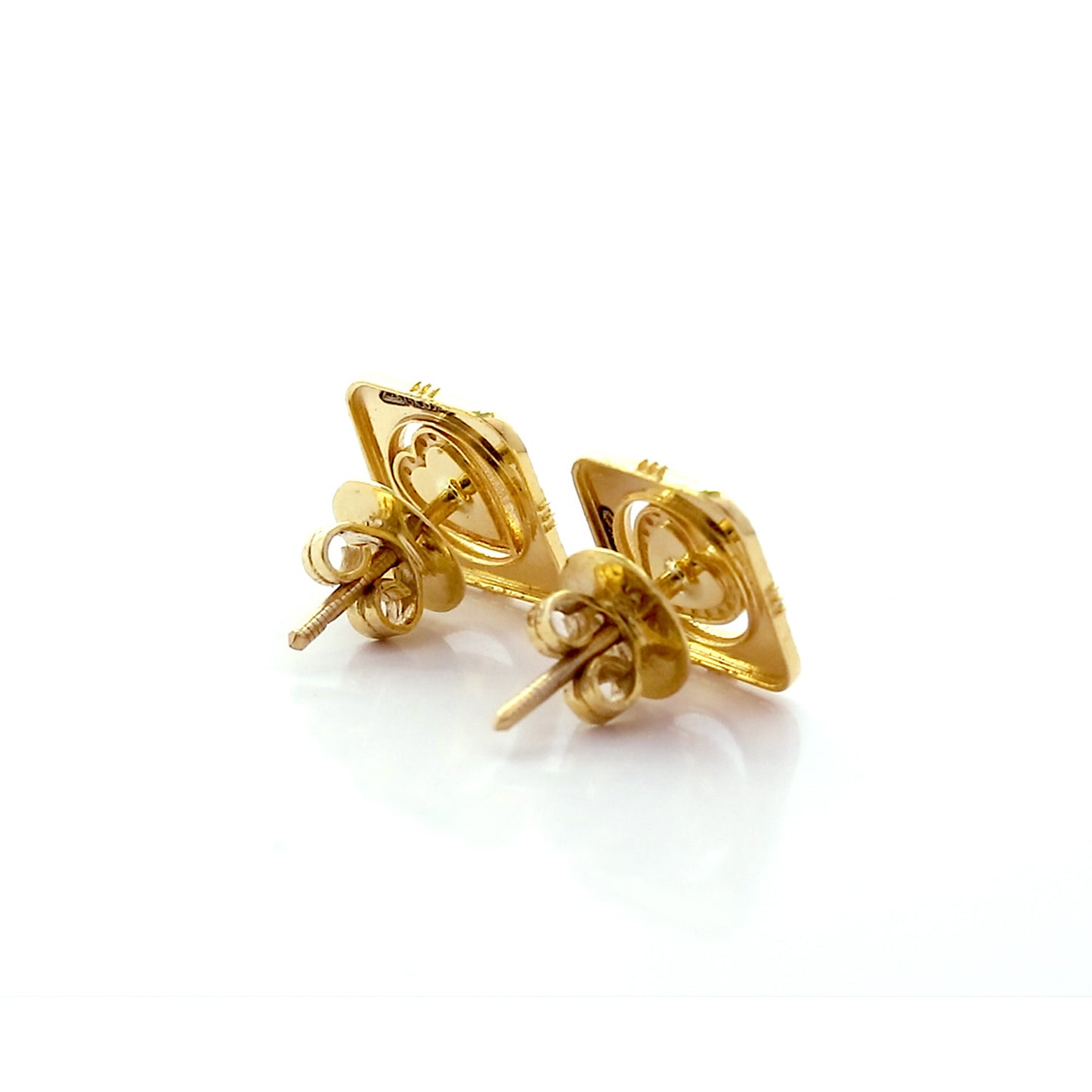 18K Lab-Grown Diamond Pave Round Stud Earrings