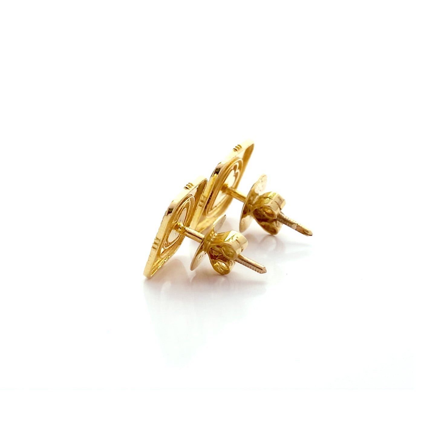 18K Lab-Grown Diamond Pave Round Stud Earrings