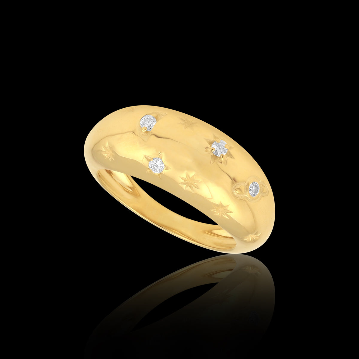 14K Lab Grown Diamond Round Delicate Cluster Ring | IGI Certified