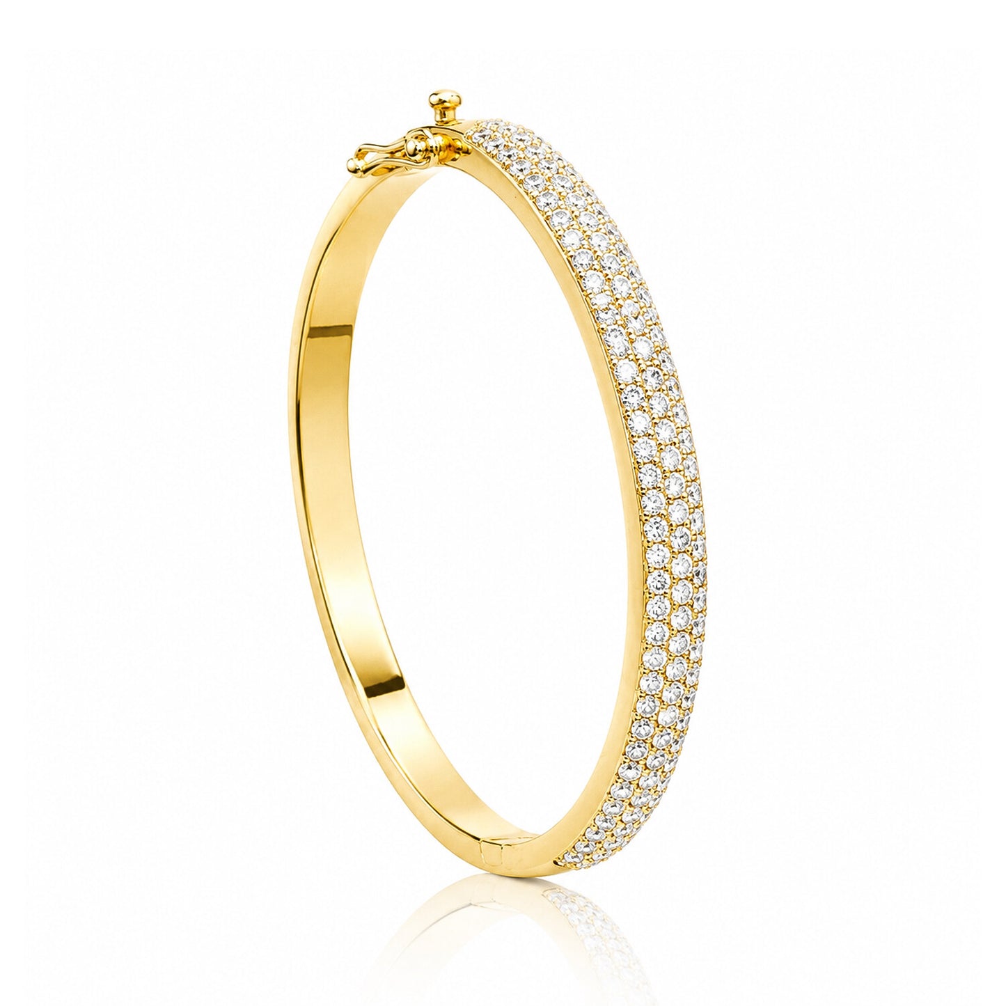 18K Lab Grown Diamond Tennis Bracelet – Round Cut, 3.26ct, BIS Hallmark Gold