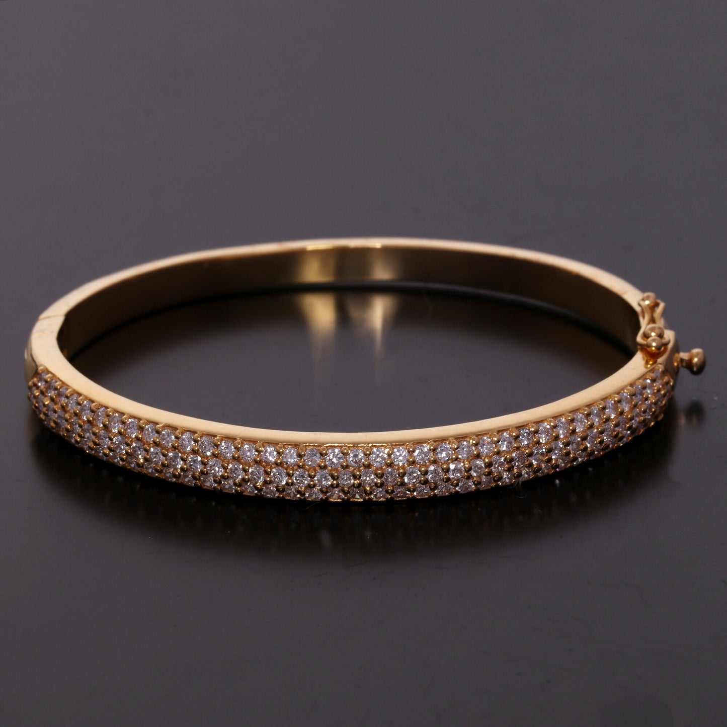 18K Lab Grown Diamond Tennis Bracelet – Round Cut, 3.26ct, BIS Hallmark Gold