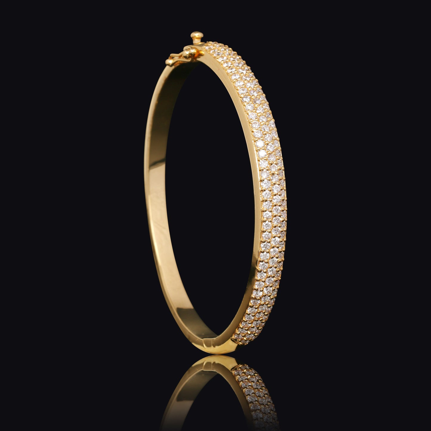 18K Lab Grown Diamond Tennis Bracelet – Round Cut, 3.26ct, BIS Hallmark Gold