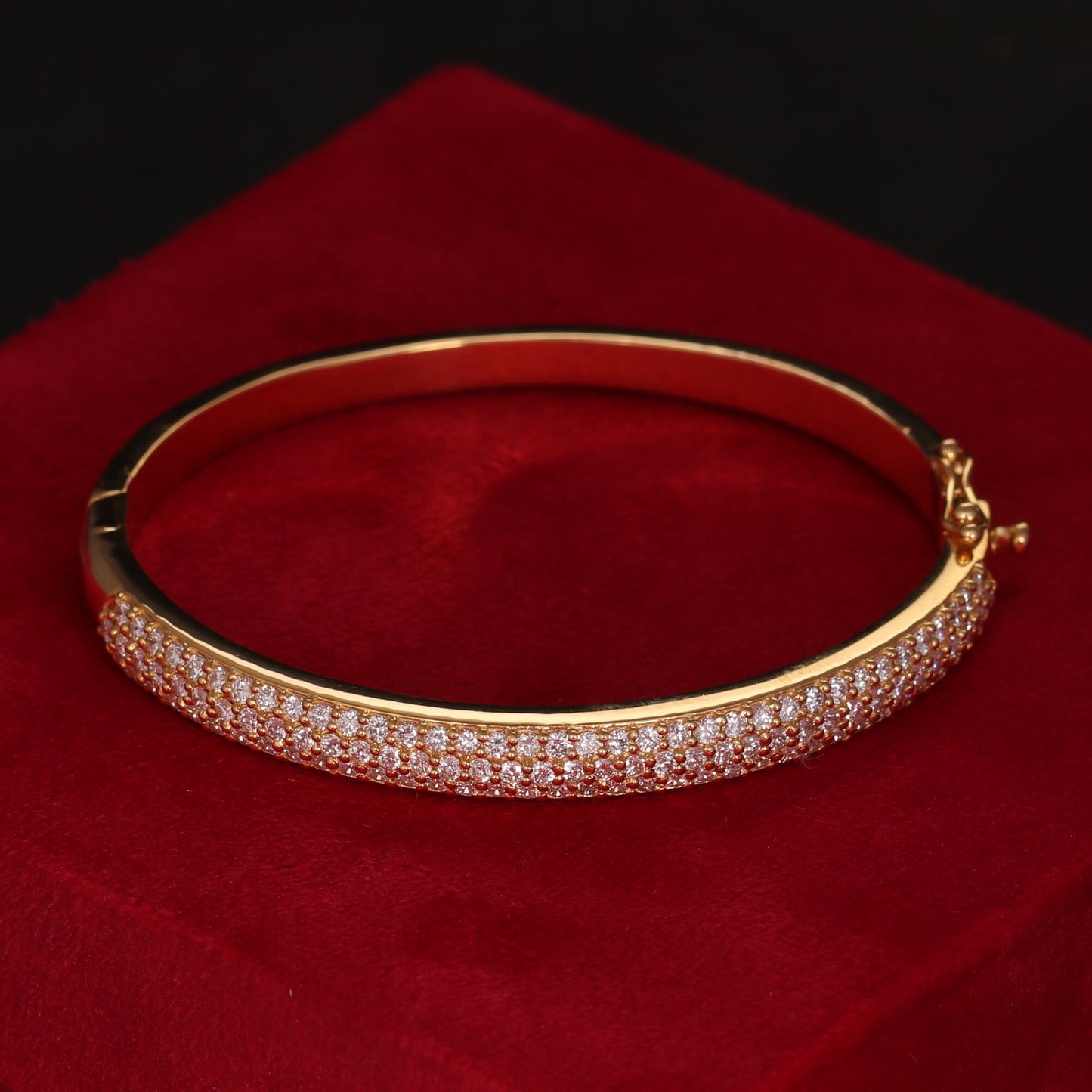 18K Lab Grown Diamond Tennis Bracelet – Round Cut, 3.26ct, BIS Hallmark Gold