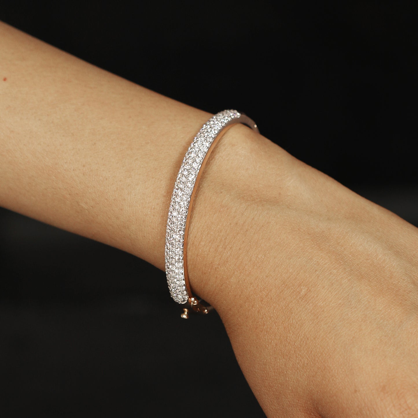 18K Lab Grown Diamond Tennis Bracelet – Round Cut, 3.26ct, BIS Hallmark Gold