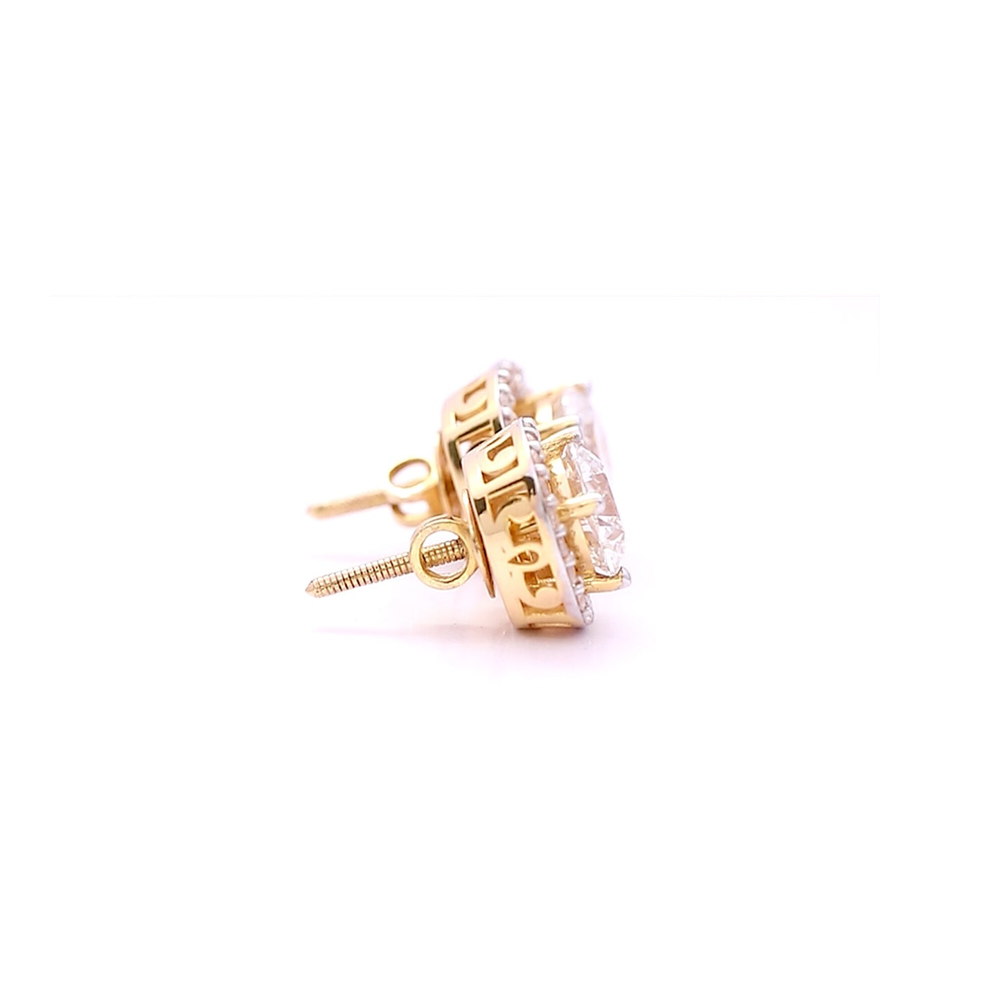 18K Lab-Grown Diamond Solitaire Round Stud Earrings