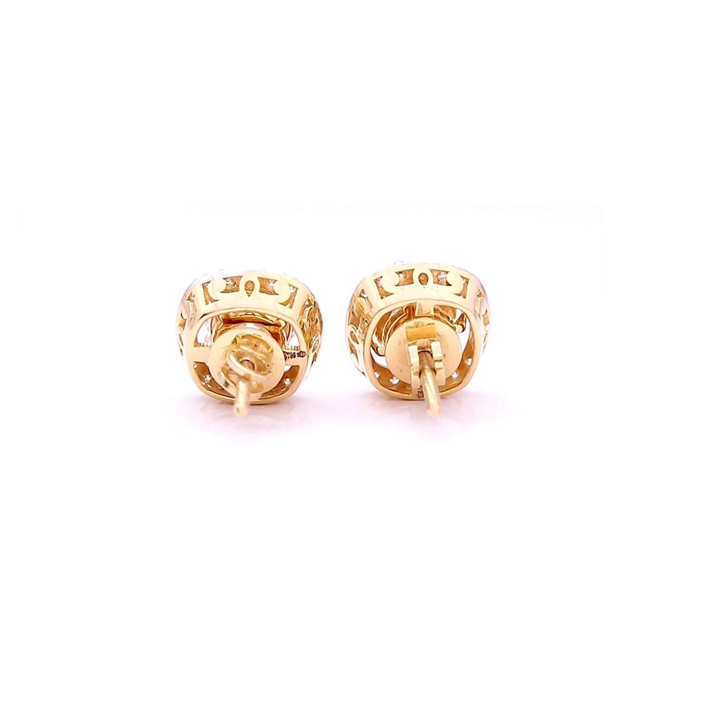 18K Lab-Grown Diamond Solitaire Round Stud Earrings