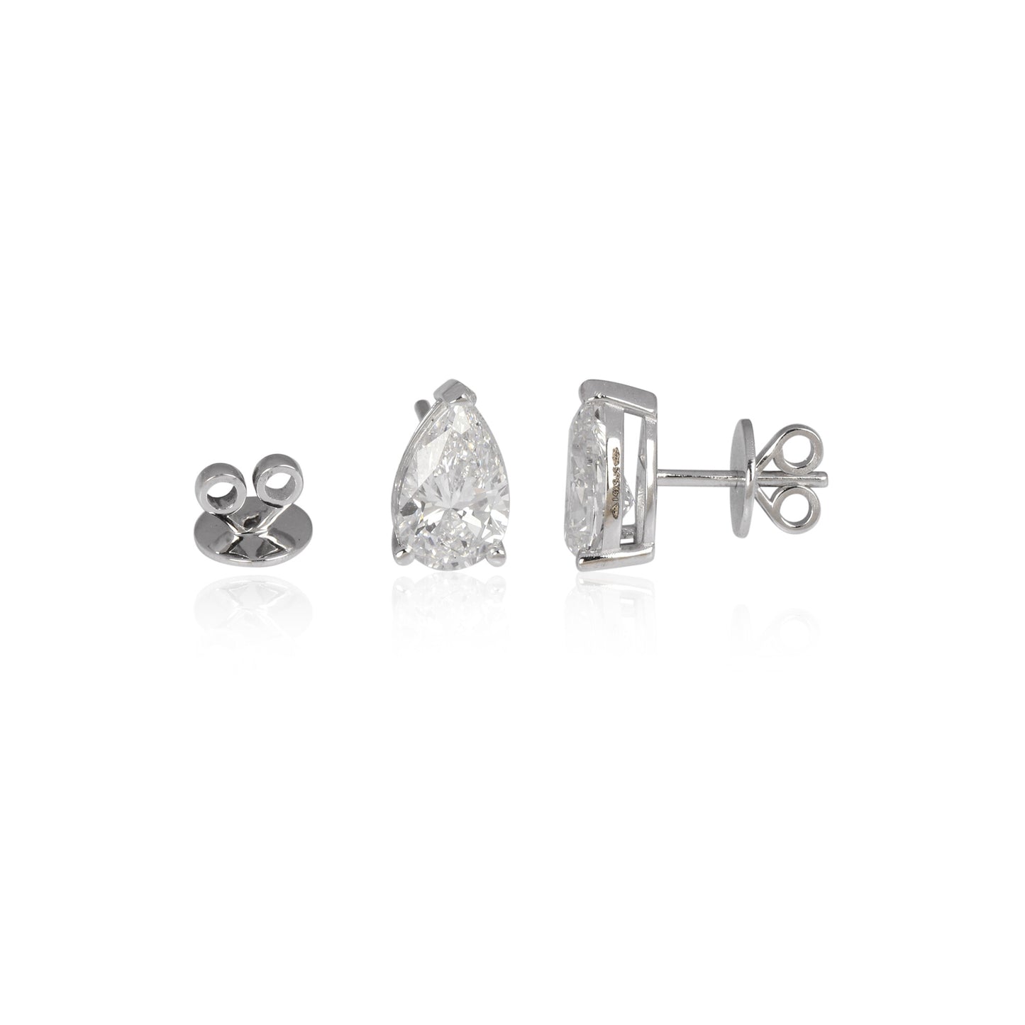18K Lab Grown Diamond Round Stud Earrings – 5 Carat, BIS Hallmarked