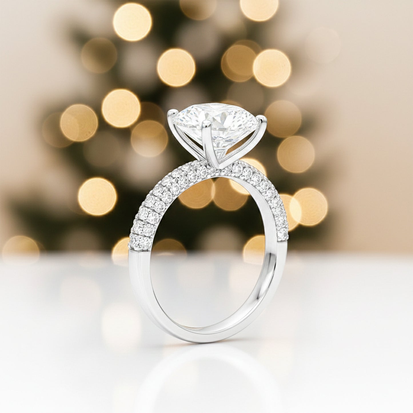 14K Lab Grown Diamond Round Solitaire Ring | IGI Certified