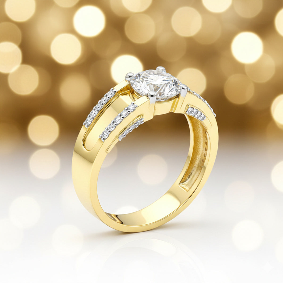 14K Lab Grown Diamond Round Pave Cluster Ring | IGI Certified