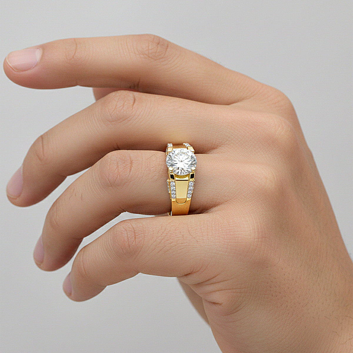 14K Lab Grown Diamond Round Pave Cluster Ring | IGI Certified