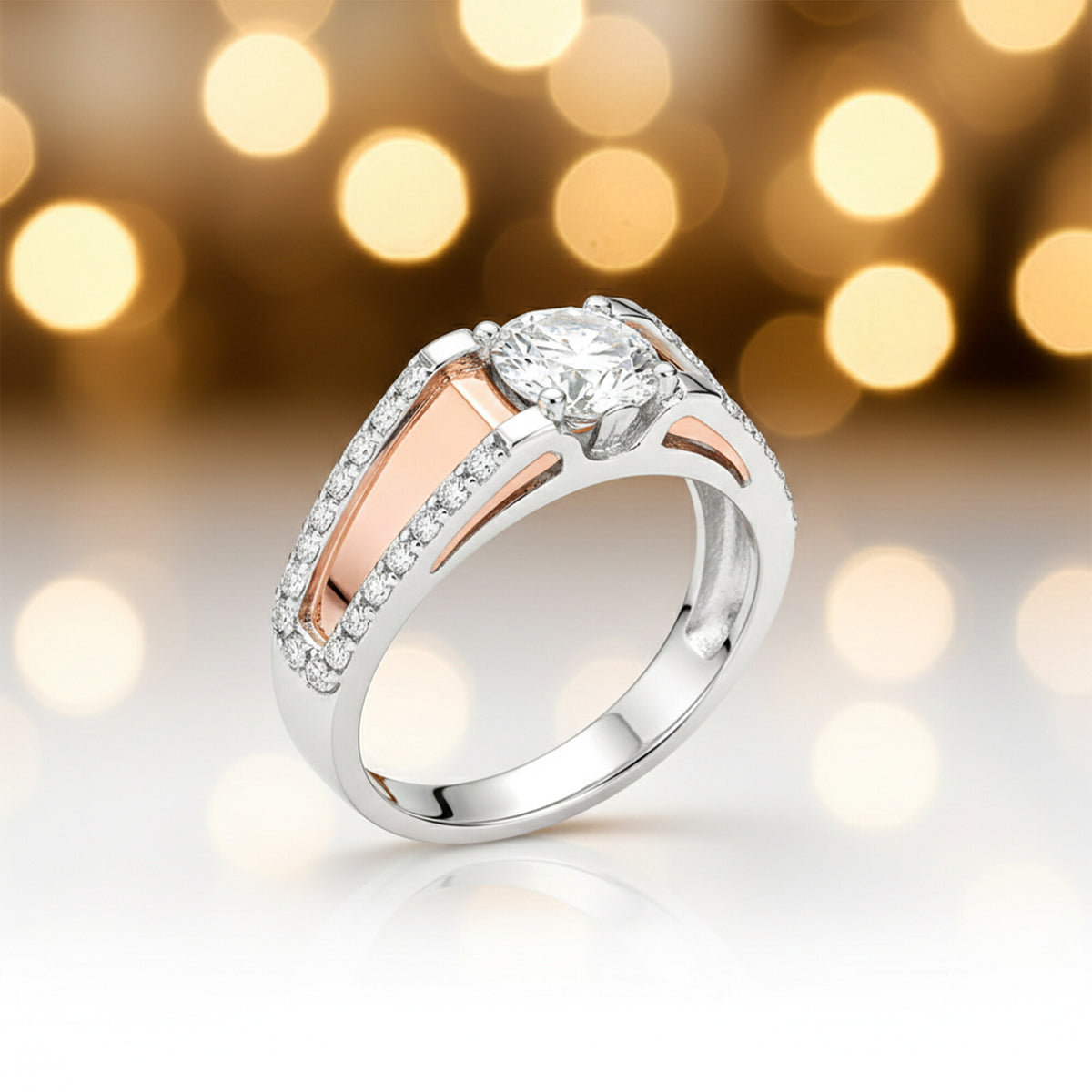 14K Lab Grown Diamond Round Pave Cluster Ring | IGI Certified