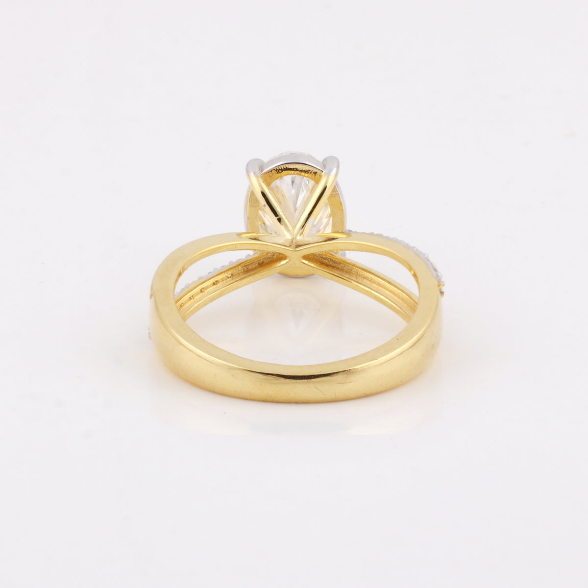 14K Lab Grown Diamond Oval Petite Halo Ring | IGI Certified
