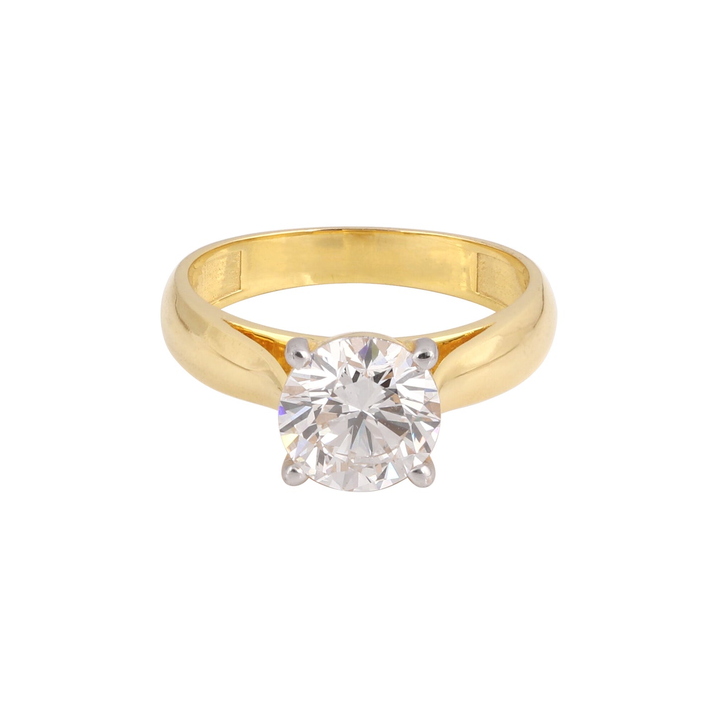 18K Lab Grown Diamond Solitaire Ring (1.04 ct, Round Cut) - BIS Hallmarked Gold