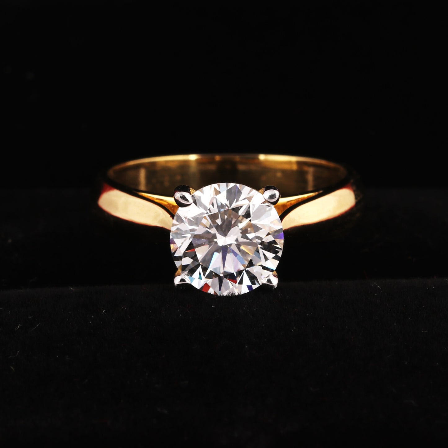 18K Lab Grown Diamond Solitaire Ring (1.04 ct, Round Cut) - BIS Hallmarked Gold