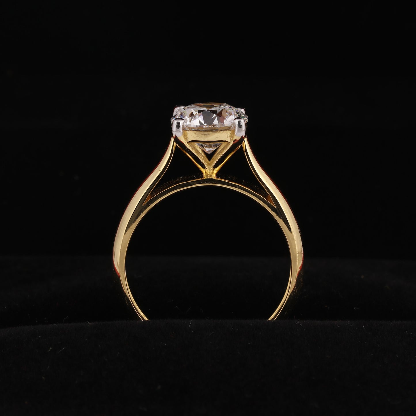 18K Lab Grown Diamond Solitaire Ring (1.04 ct, Round Cut) - BIS Hallmarked Gold