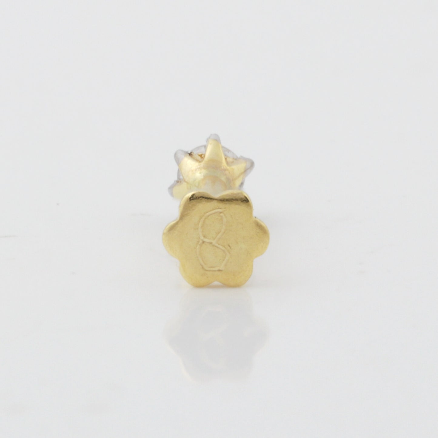 18K Gold Lab Grown Diamond Nose Pin – Round Cut, 0.07 Carat, IGI Certified