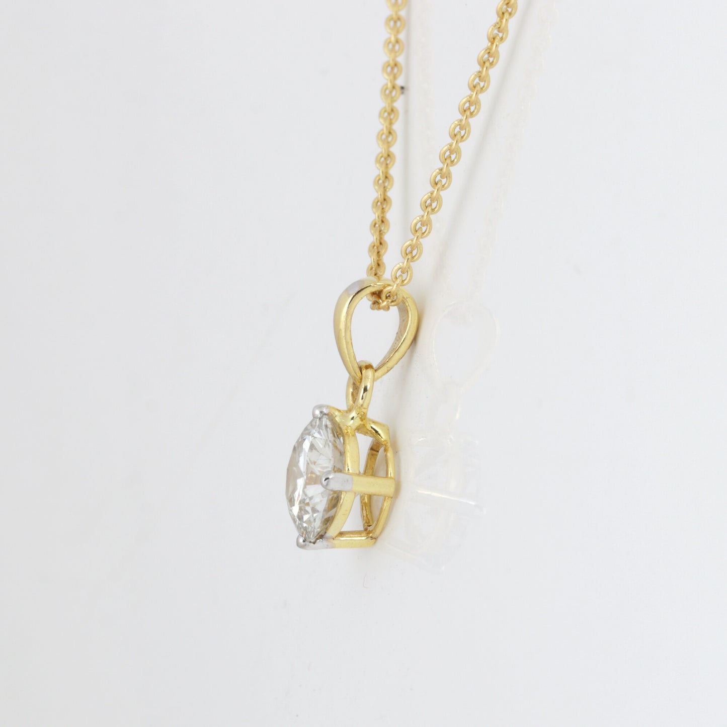 14K/18K Gold Minimalist Diamond Accent Pendant Necklace