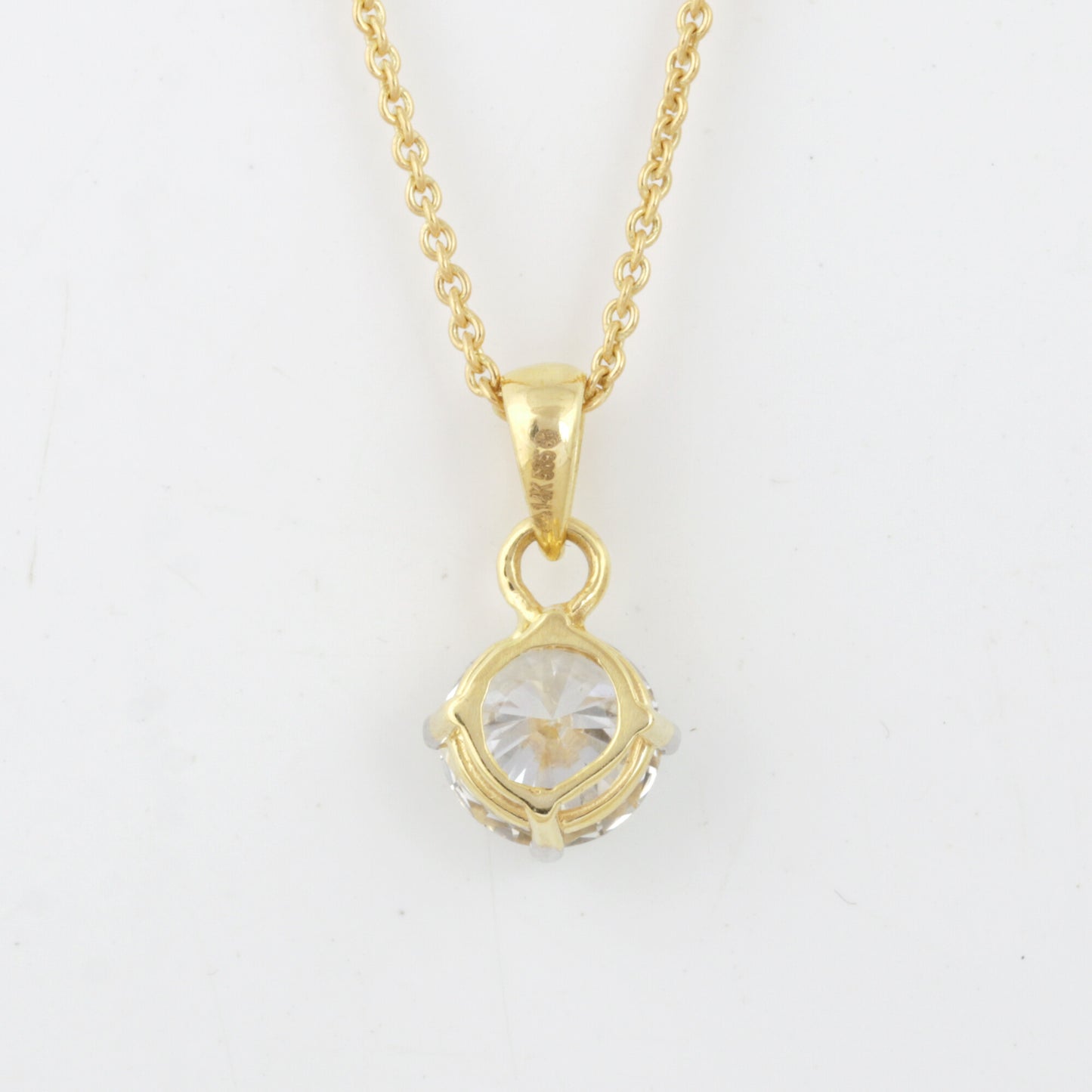 14K/18K Gold Minimalist Diamond Accent Pendant Necklace