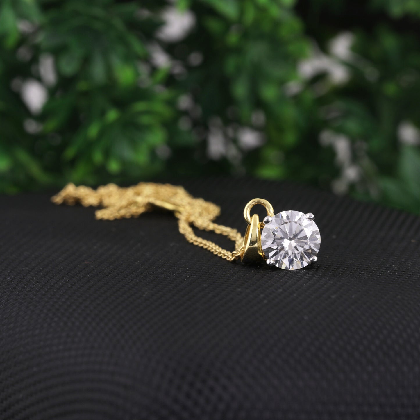 14K/18K Gold Minimalist Diamond Accent Pendant Necklace