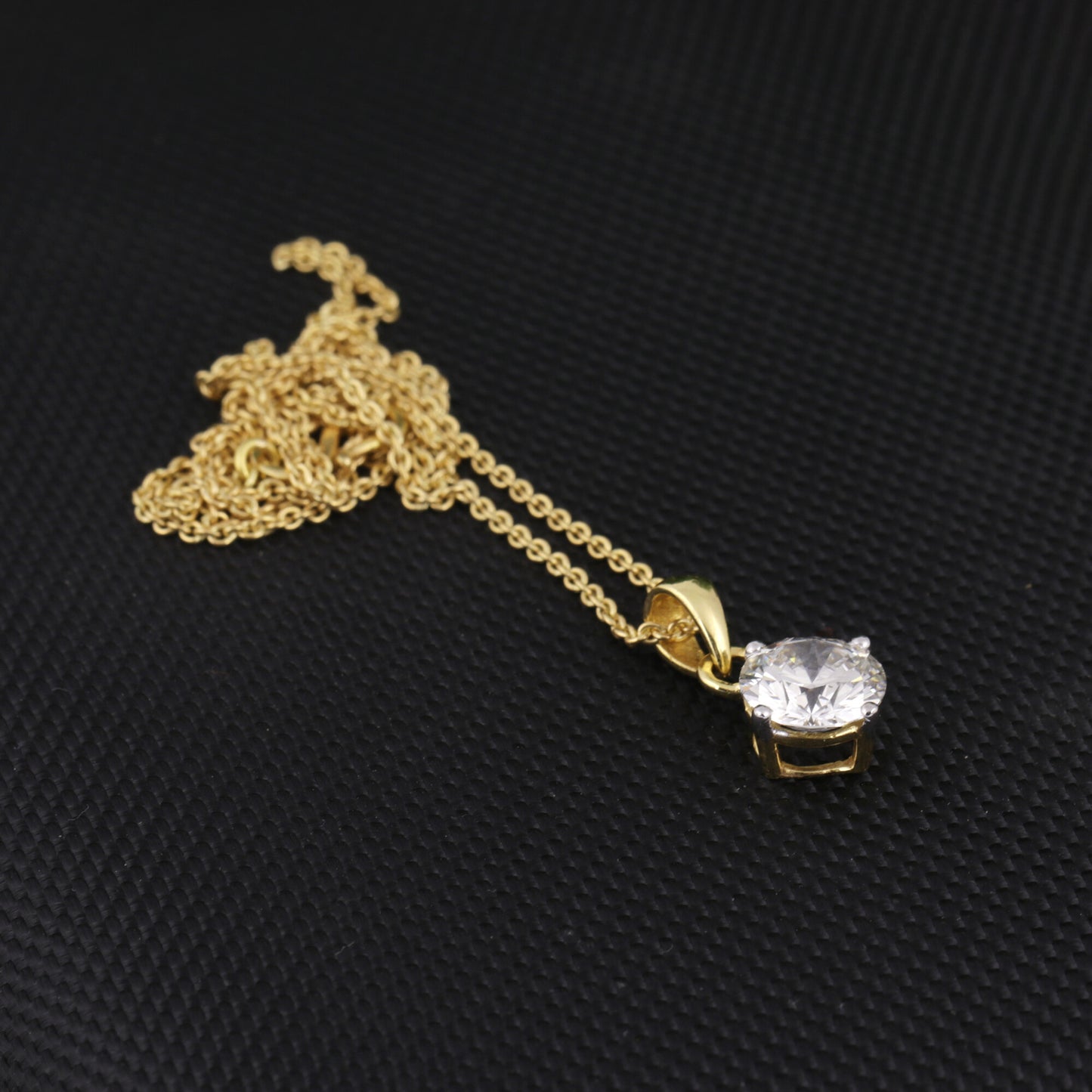 14K/18K Gold Minimalist Diamond Accent Pendant Necklace