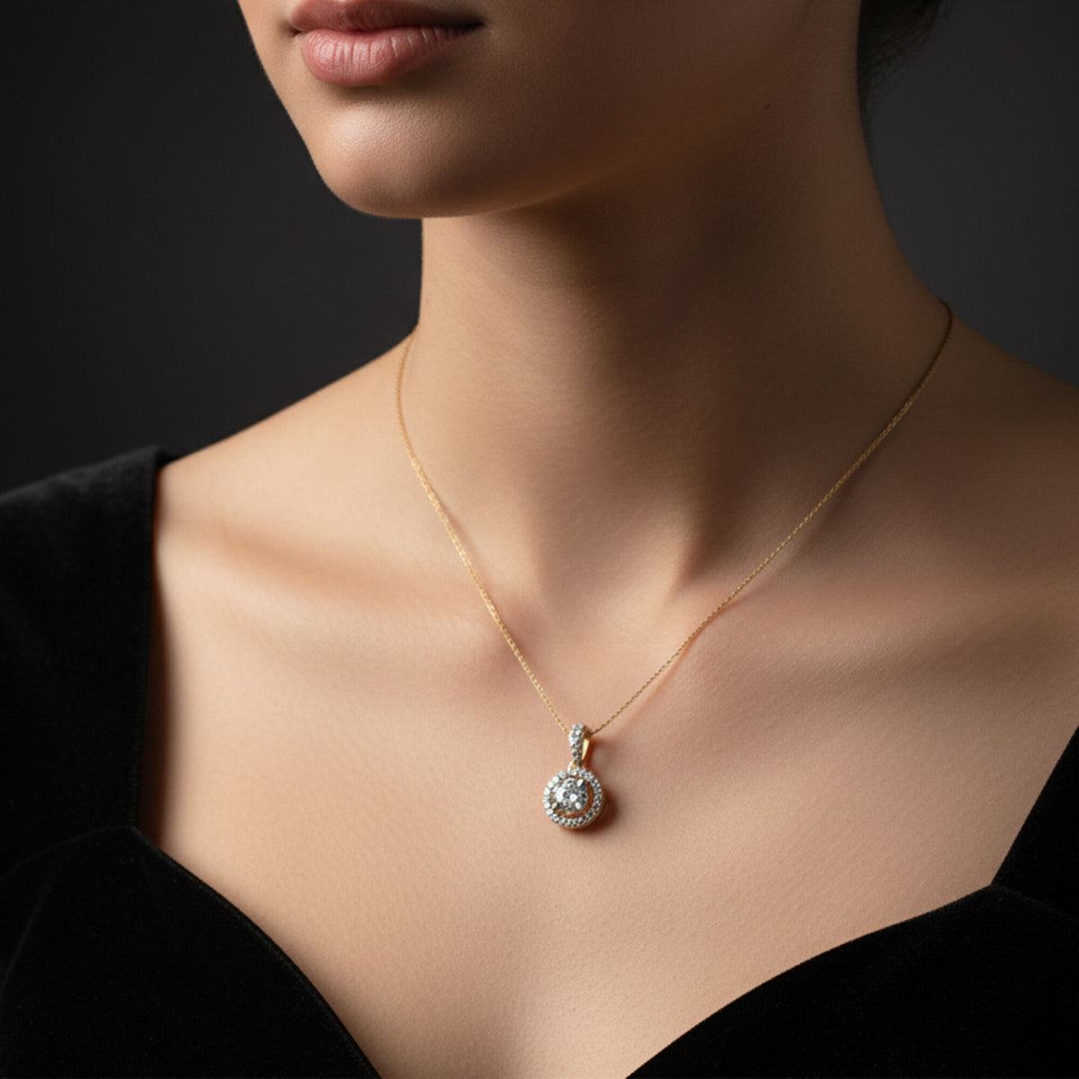 14K/18K Lab Grown Diamond Dainty Pendant Necklace