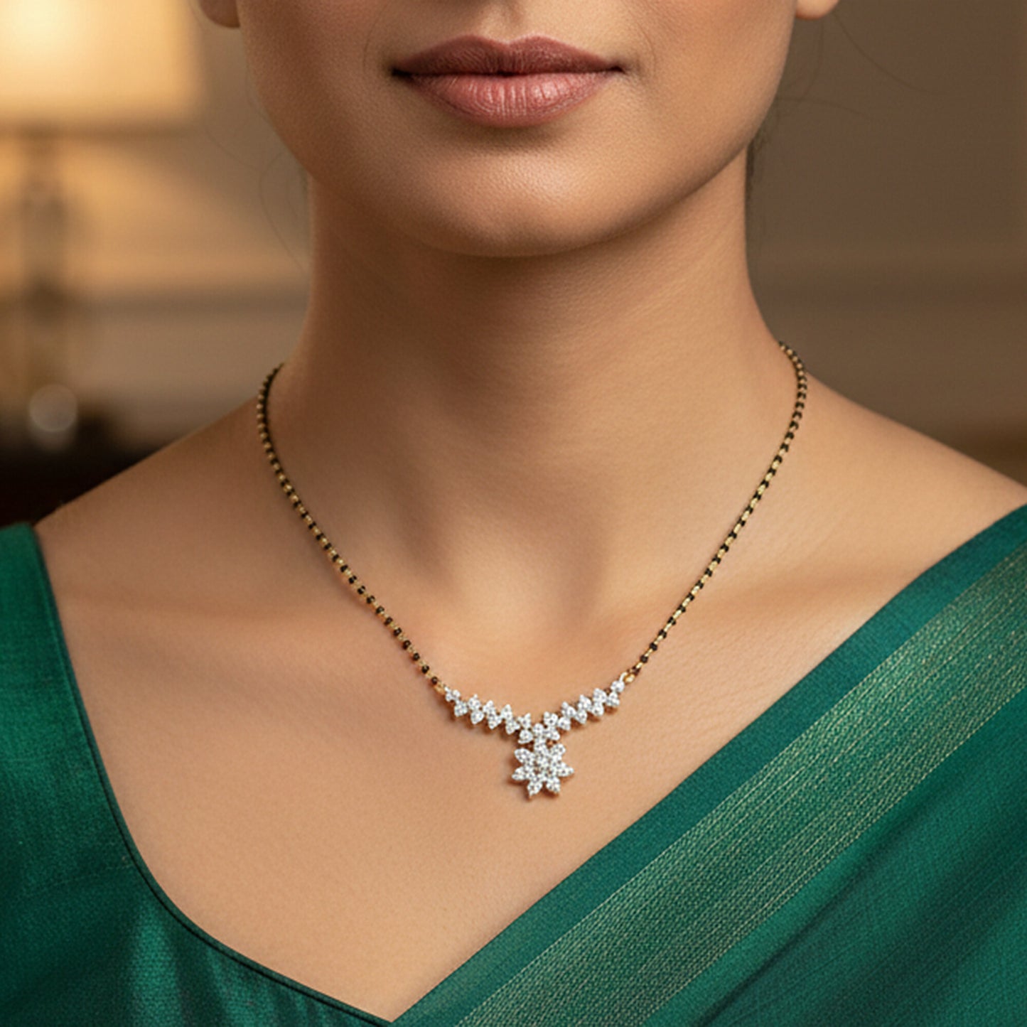 14K/18K Lab Grown Diamond Cluster Pendant Necklace