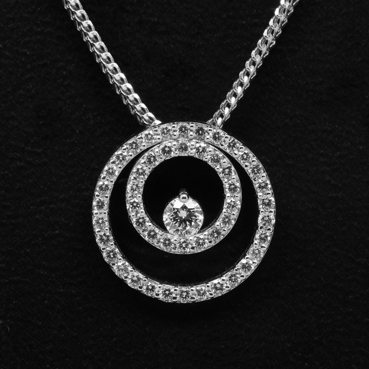 18K Lab Grown Diamond Necklace – 2 Carat Round Diamonds, Hallmarked