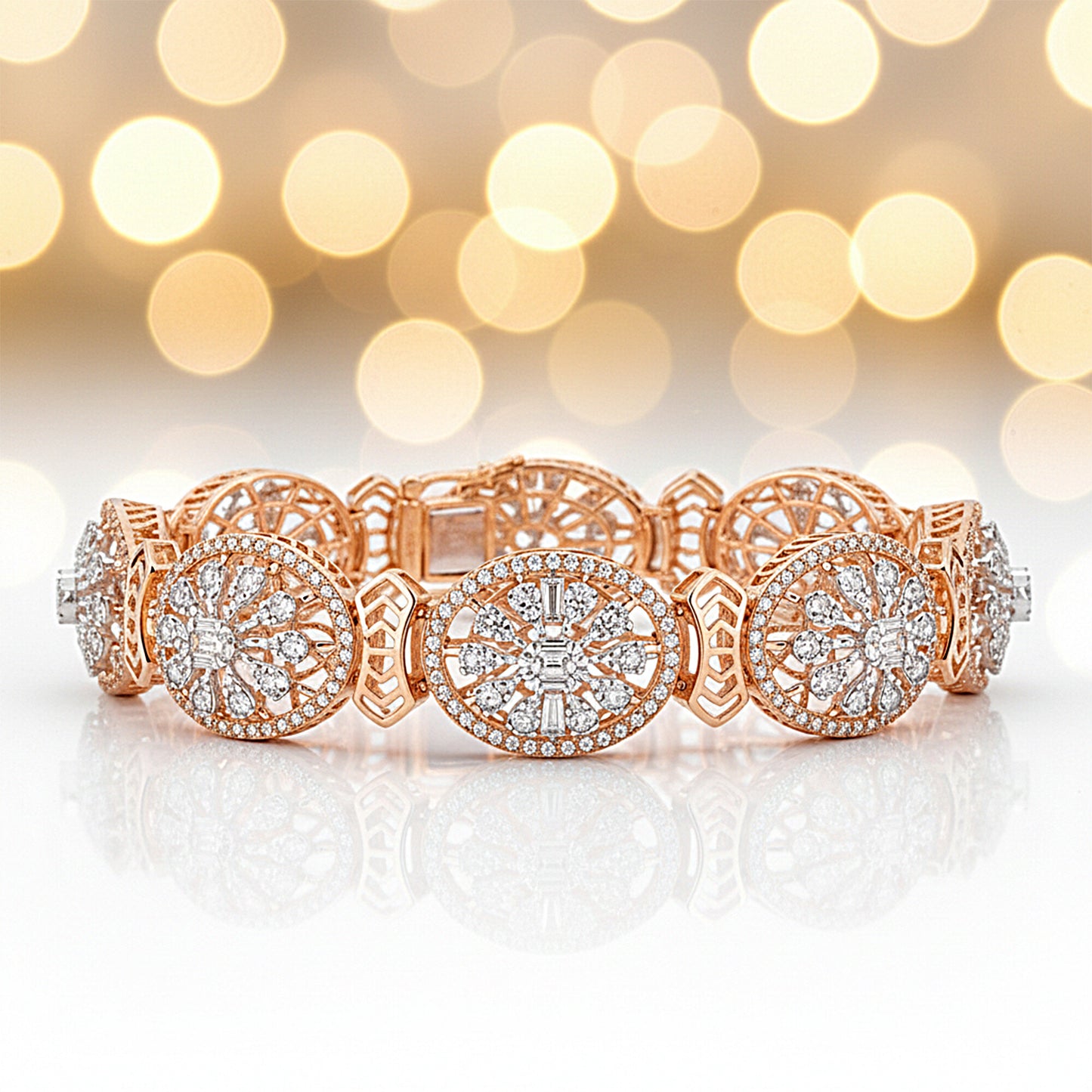 14K/18K Lab Grown Diamond Tennis Bracelet – Round Cut, 3.6ct, BIS Hallmark Gold