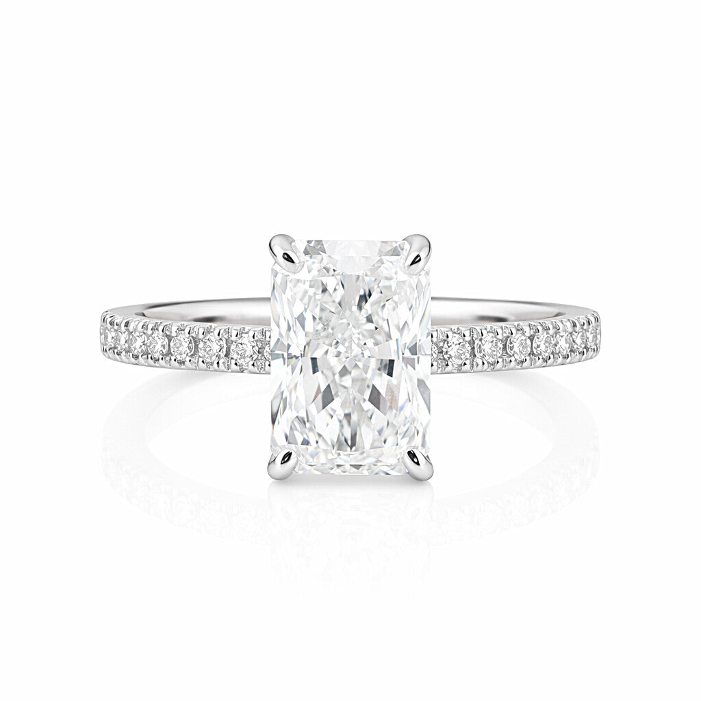 14K/18K Lab Grown Diamond Emerald Cut Ring for Women