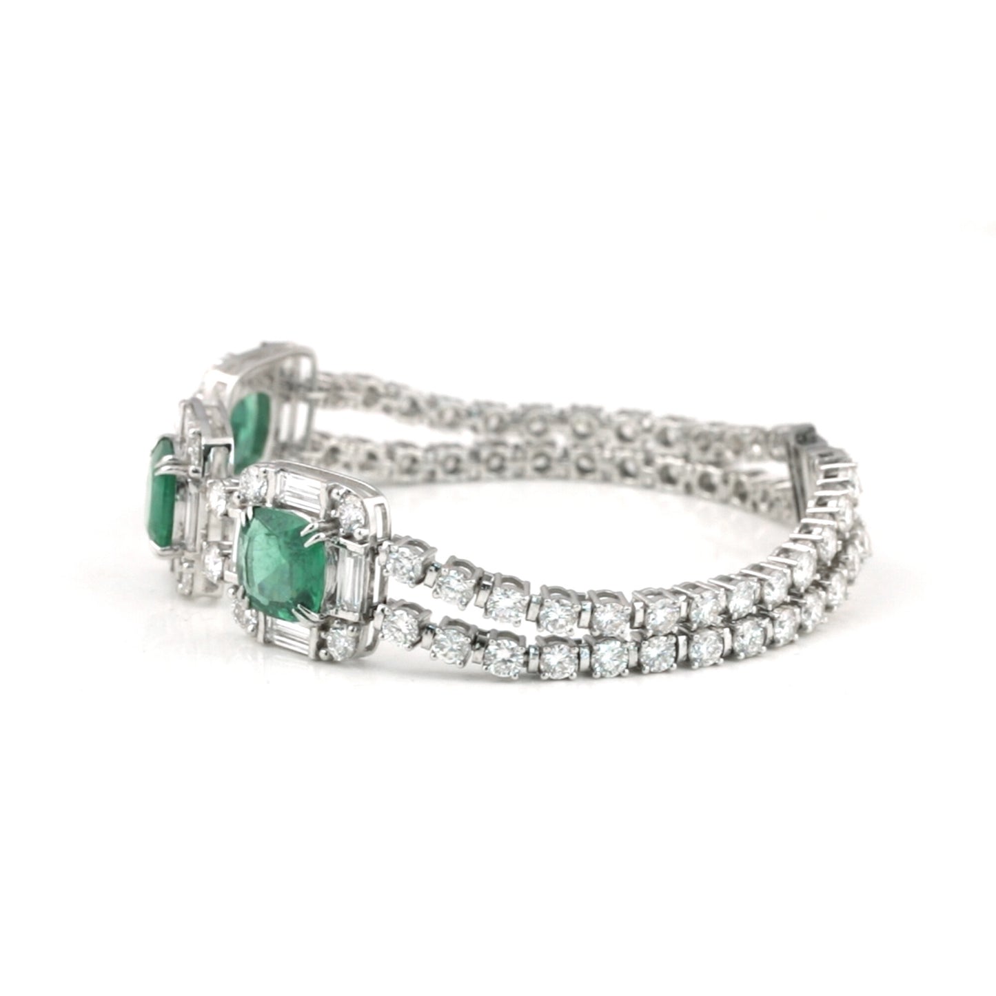 14K/18K Lab Grown Emerald Bracelet – Round Cut, 17.47ct, BIS Hallmark Gold