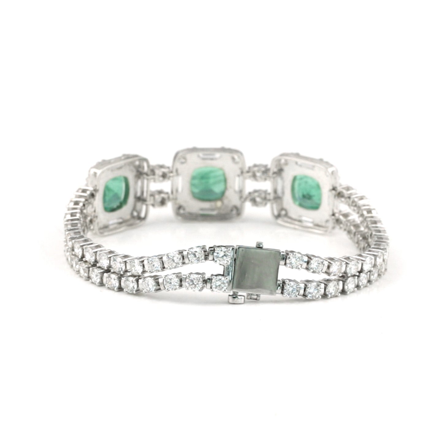 14K/18K Lab Grown Emerald Bracelet – Round Cut, 17.47ct, BIS Hallmark Gold