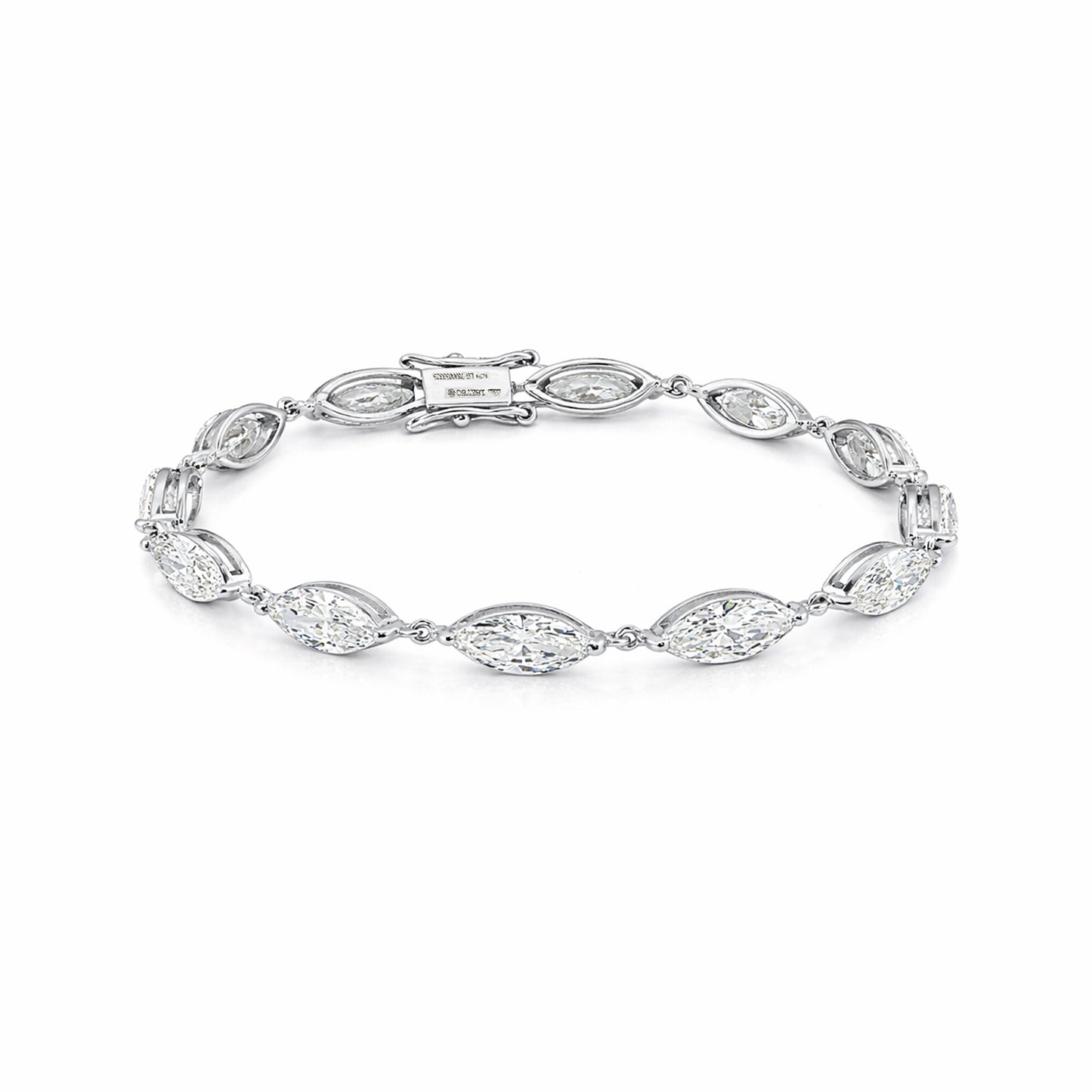 18K Lab Grown Diamond Tennis Bracelet – Round Cut, 12.4ct, BIS Hallmark Gold