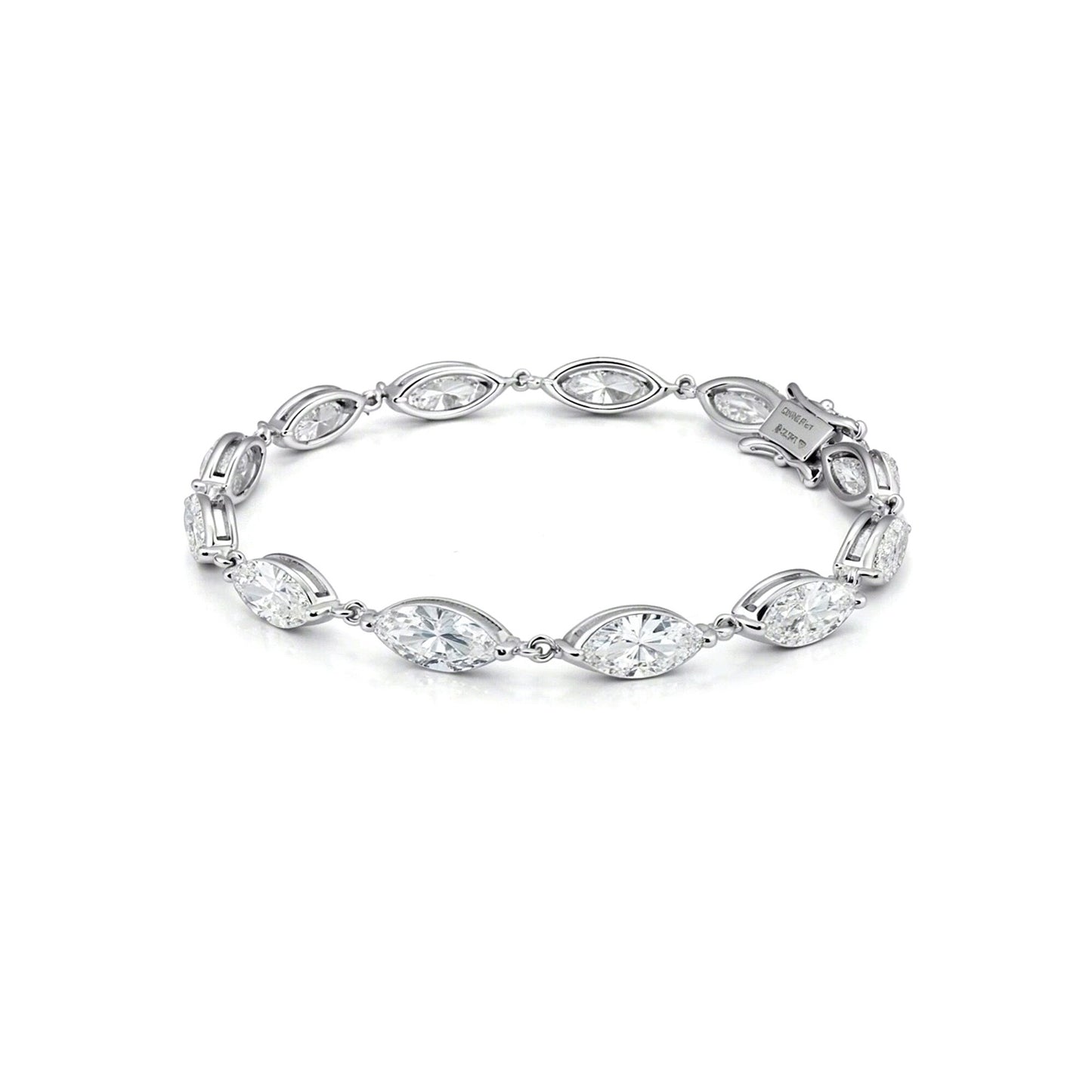 18K Lab Grown Diamond Tennis Bracelet – Round Cut, 12.4ct, BIS Hallmark Gold