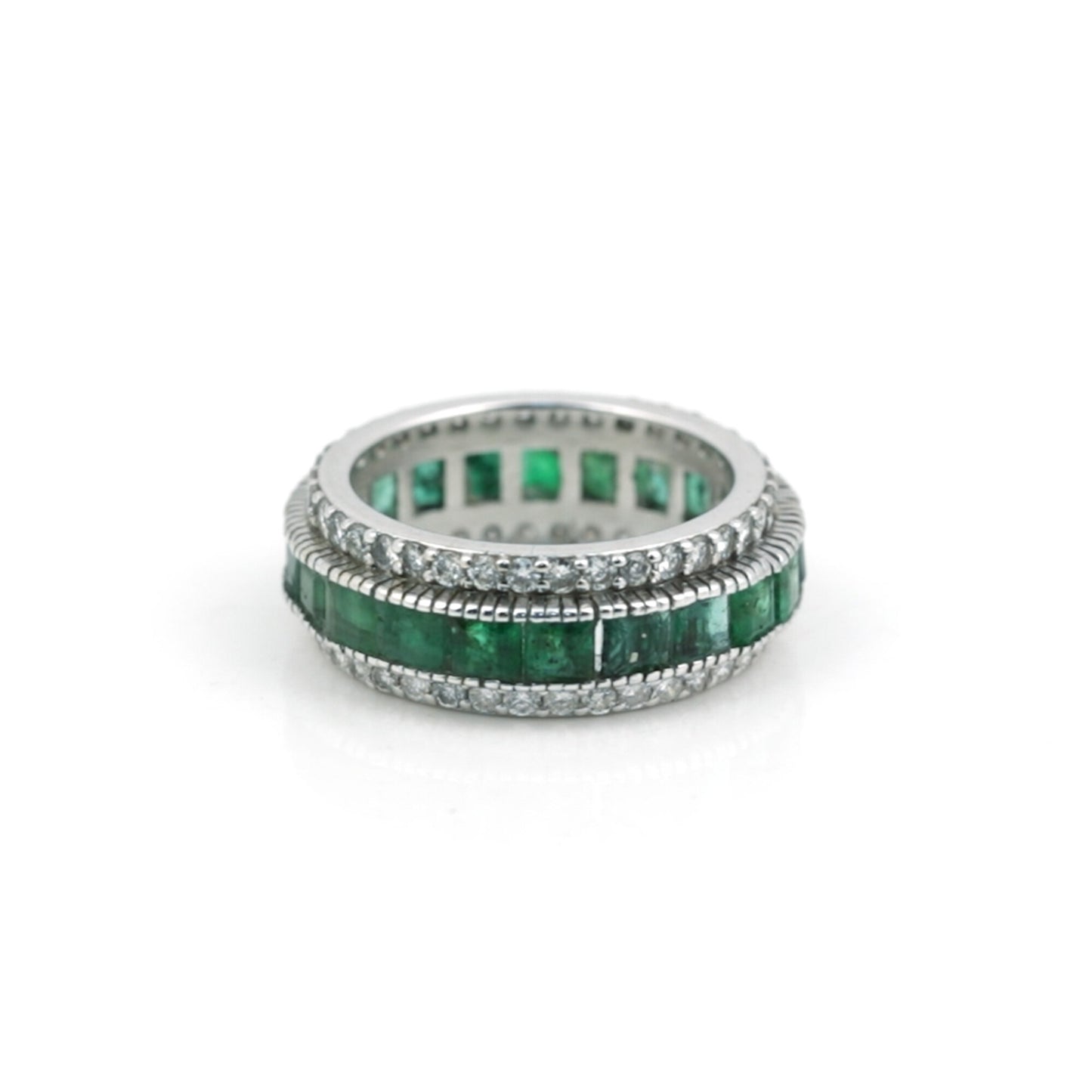 14K/18K Natural Emerald Round Cut Ring with Diamond Accents - BIS Hallmarked Gold