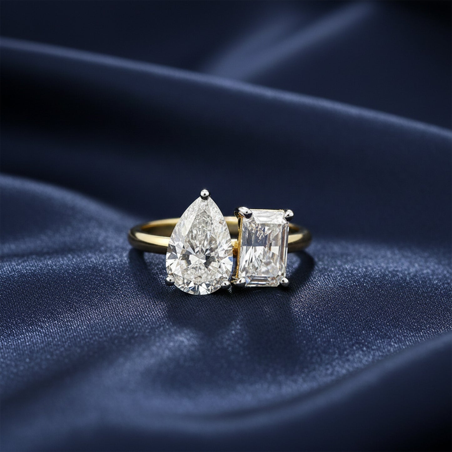 14K/18K Lab Grown Diamond Emerald Cut Ring for Women