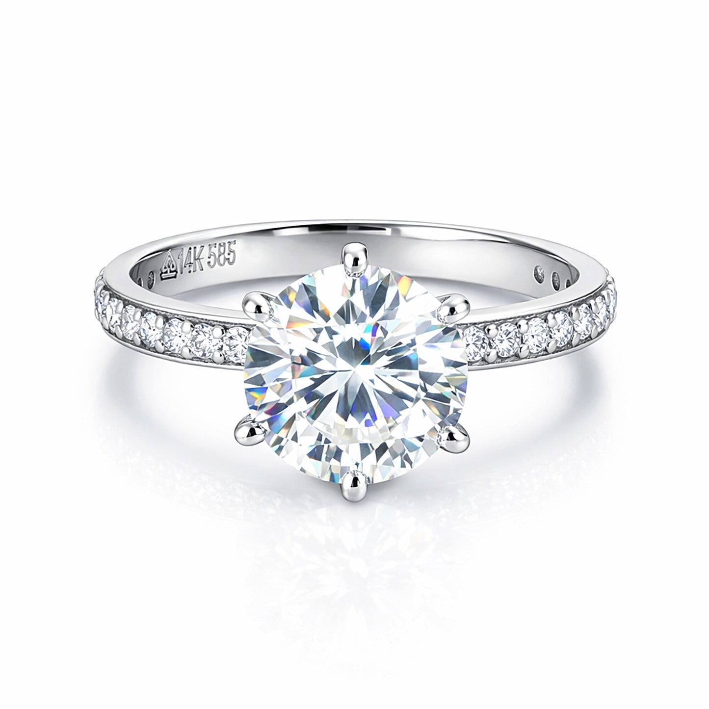 14K/18K Lab Grown Diamond Round Cut Ring for Women