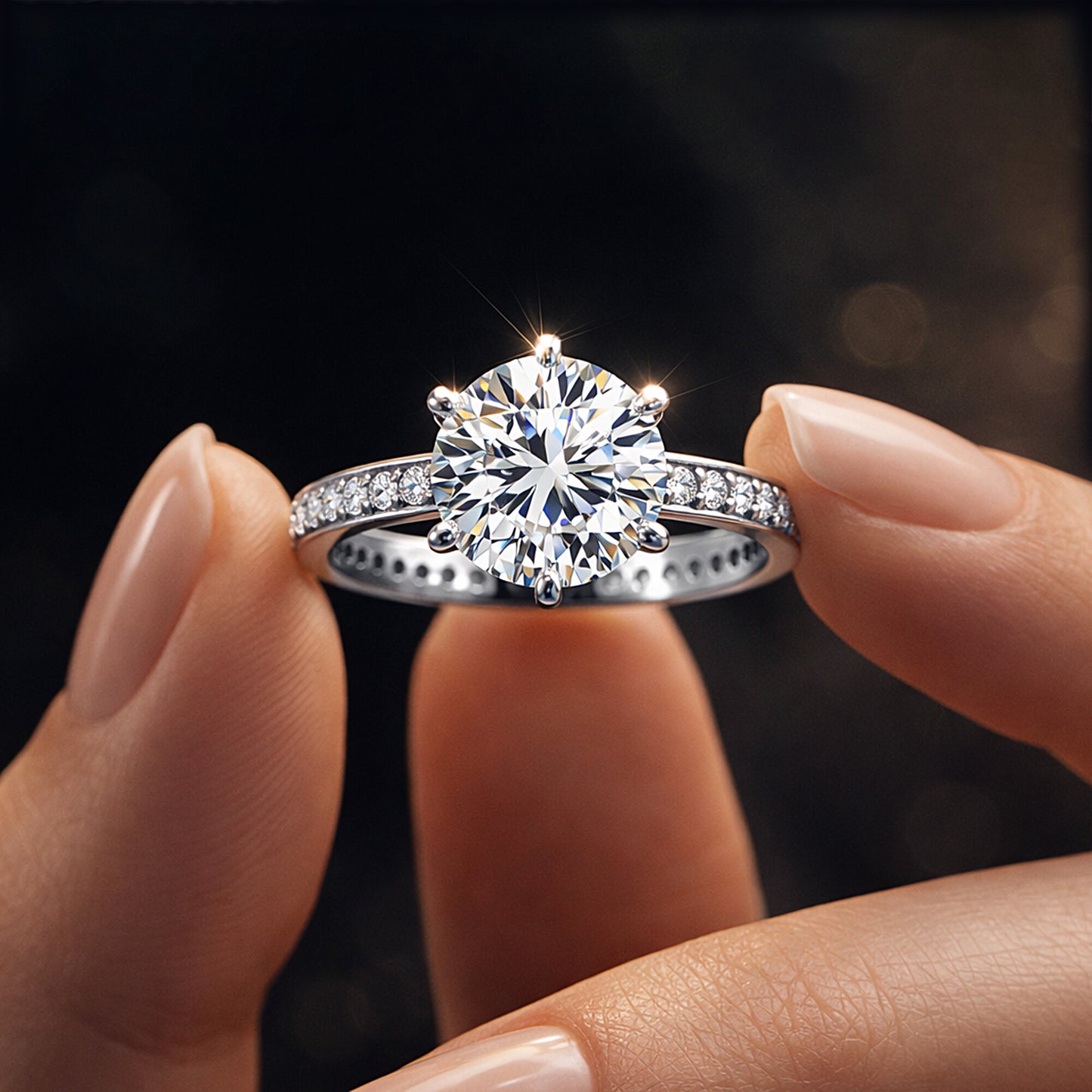 14K/18K Lab Grown Diamond Round Cut Ring for Women