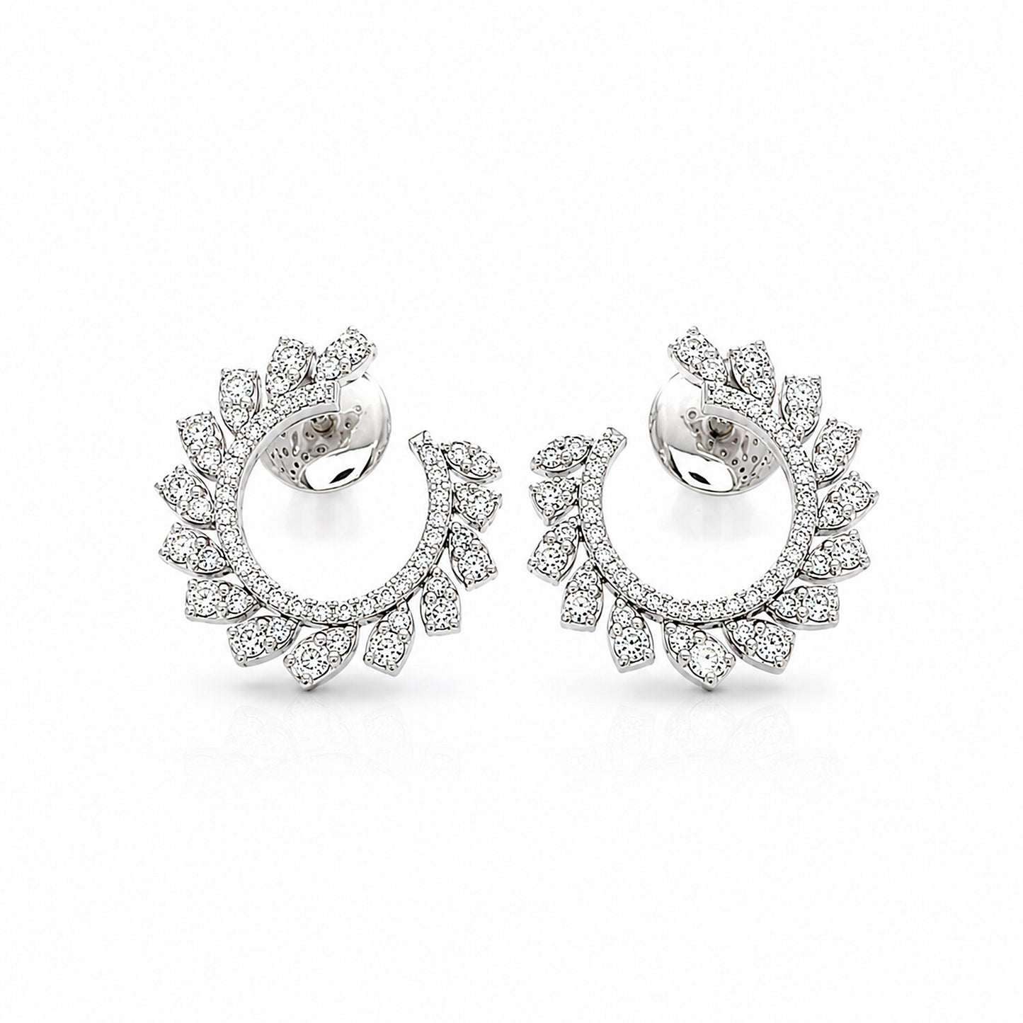 18K Lab-Grown Diamond Round Drop Earrings