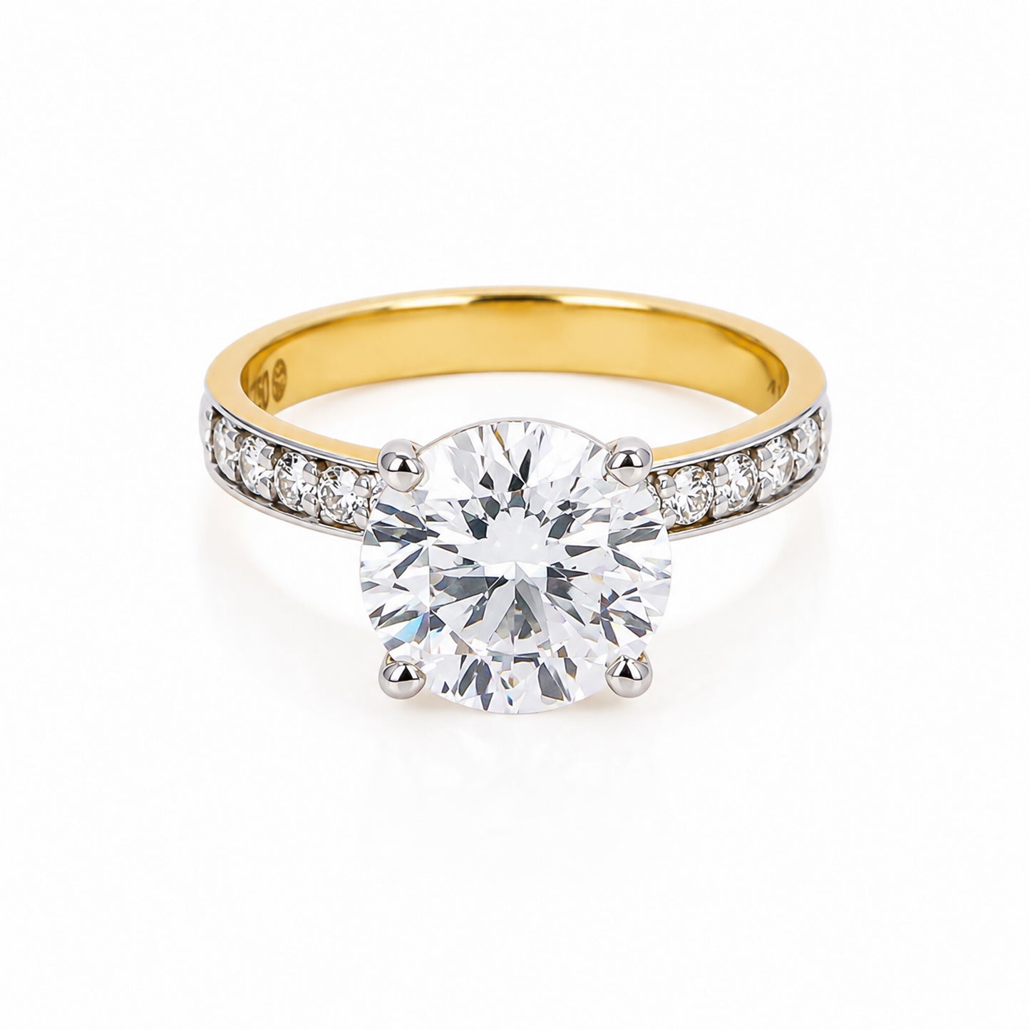 18K Lab Grown Diamond Round-Cut Halo Ring