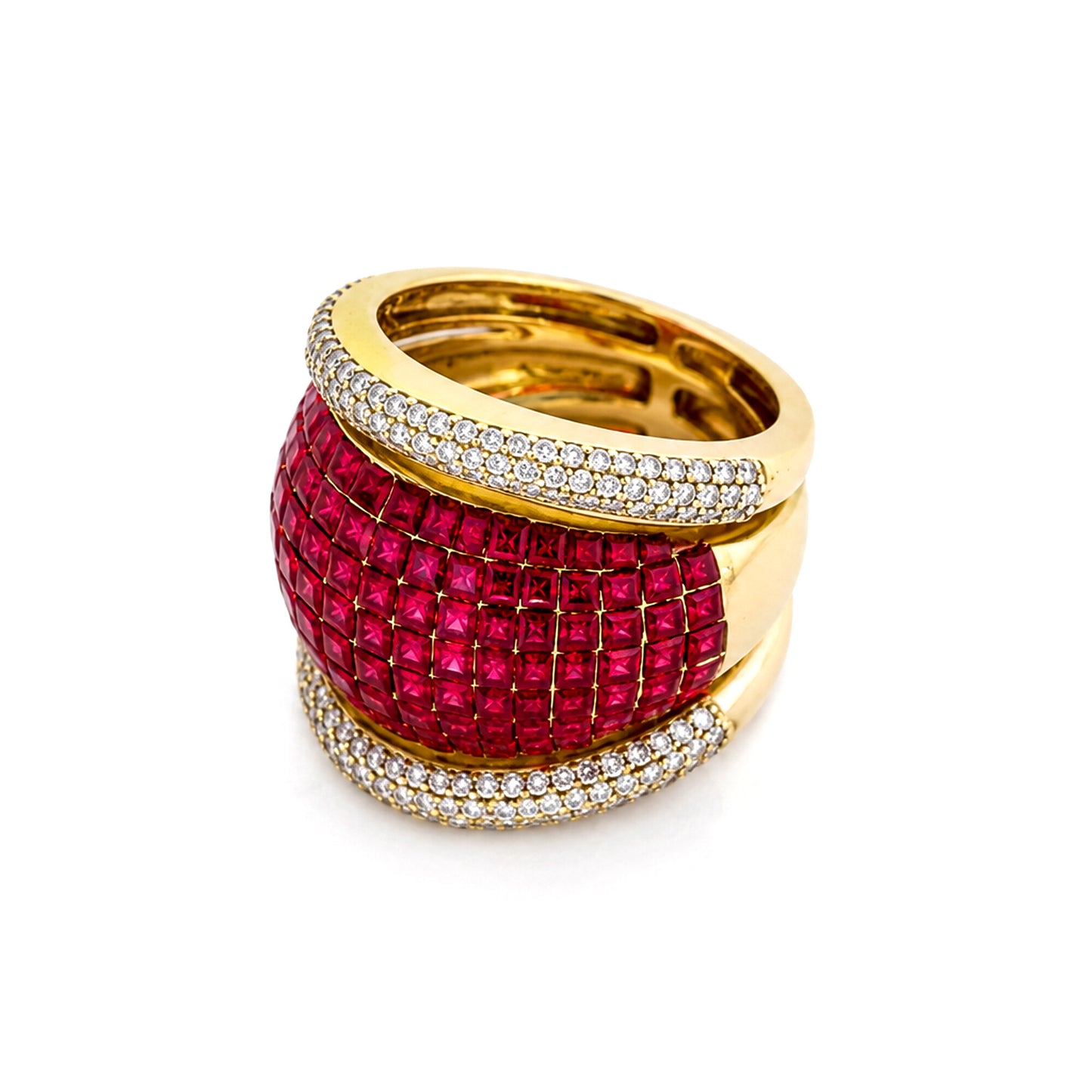 14K Lab Grown Diamond Round-Cut Grand Pave Cluster Ring