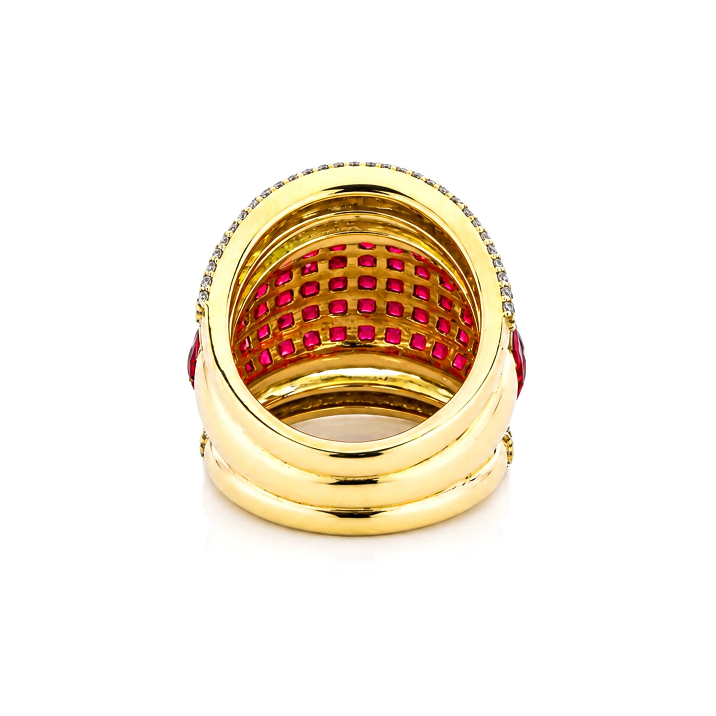 14K Lab Grown Diamond Round-Cut Grand Pave Cluster Ring