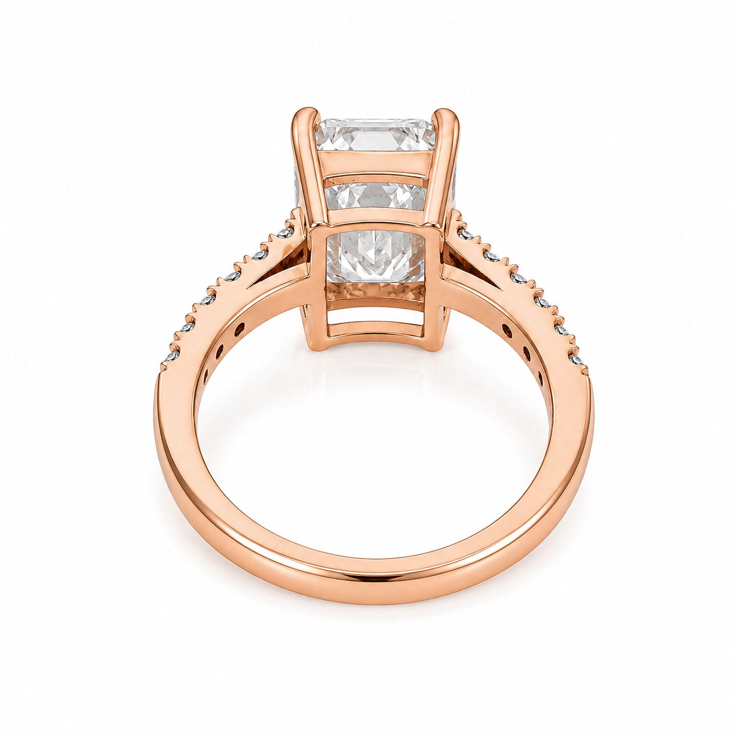 14K Lab Grown Diamond Emerald-Cut Solitaire Ring