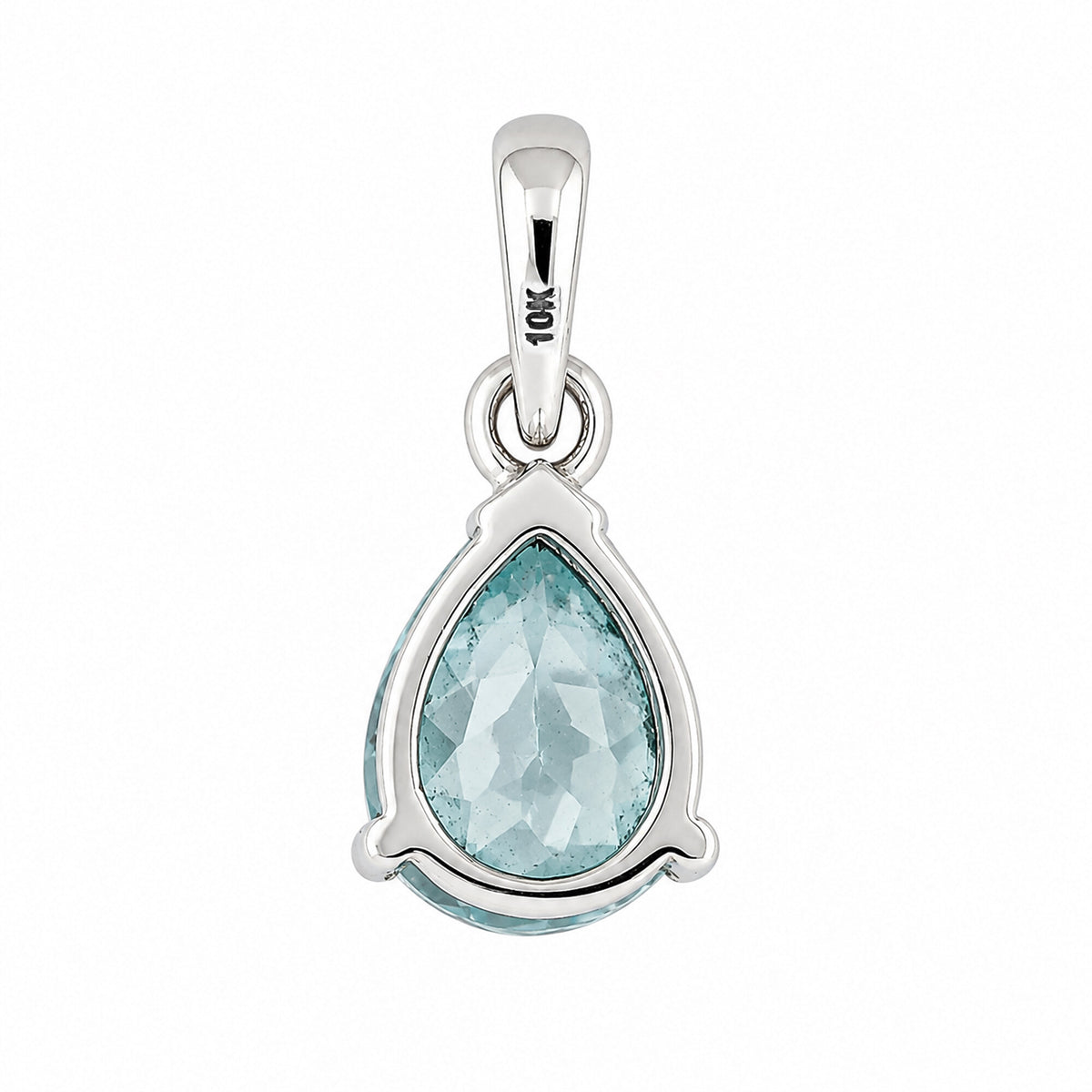 10K/14K Lab Grown Blue Diamond Pear-Cut Pendant Necklace