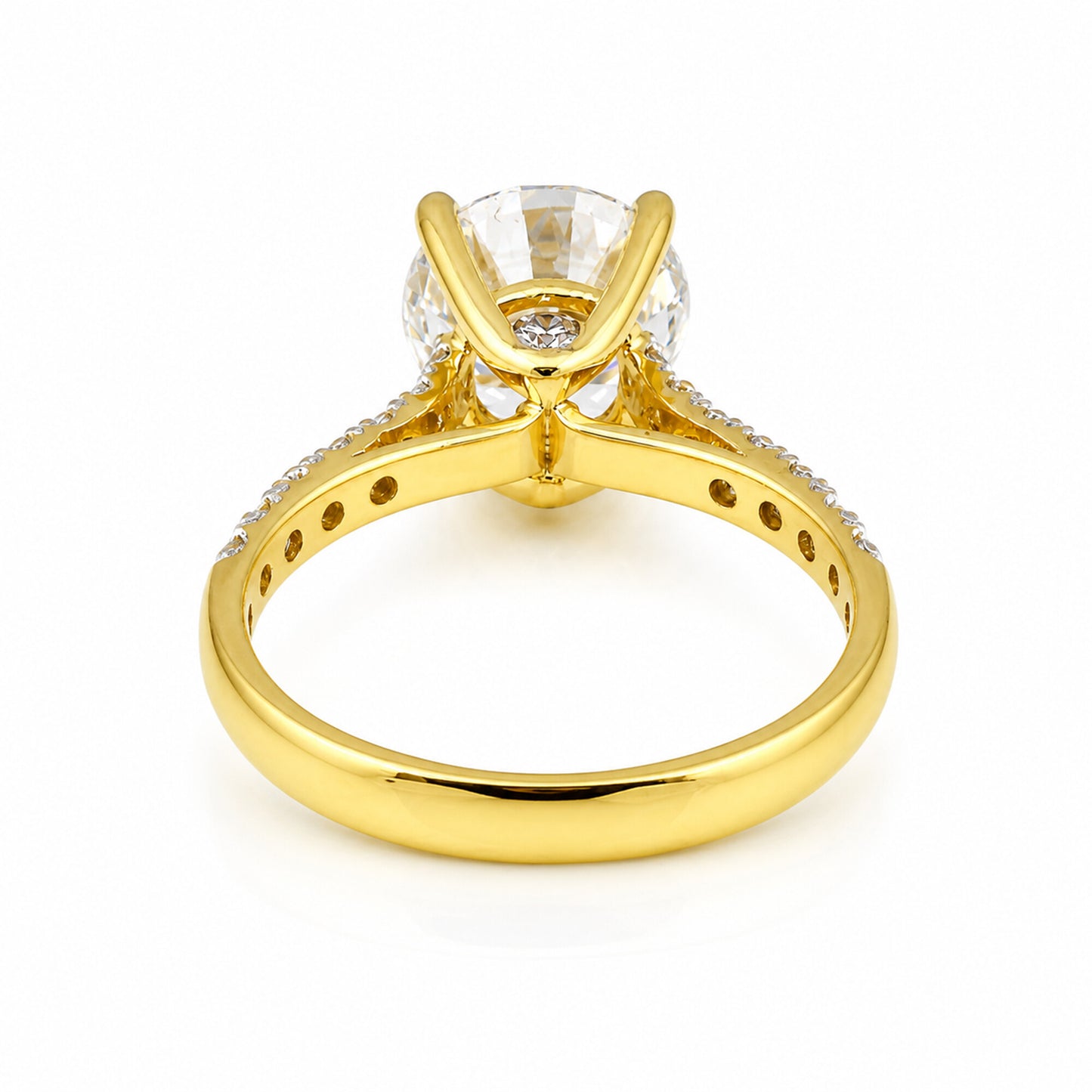 14K Lab Grown Diamond Round-Cut Halo Ring