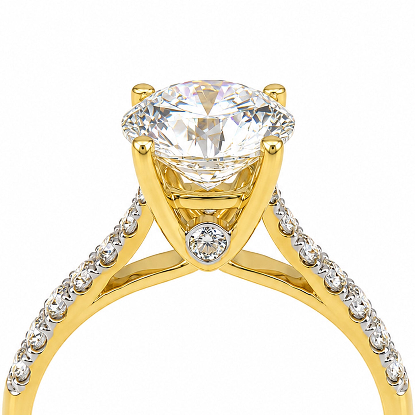 14K Lab Grown Diamond Round-Cut Halo Ring