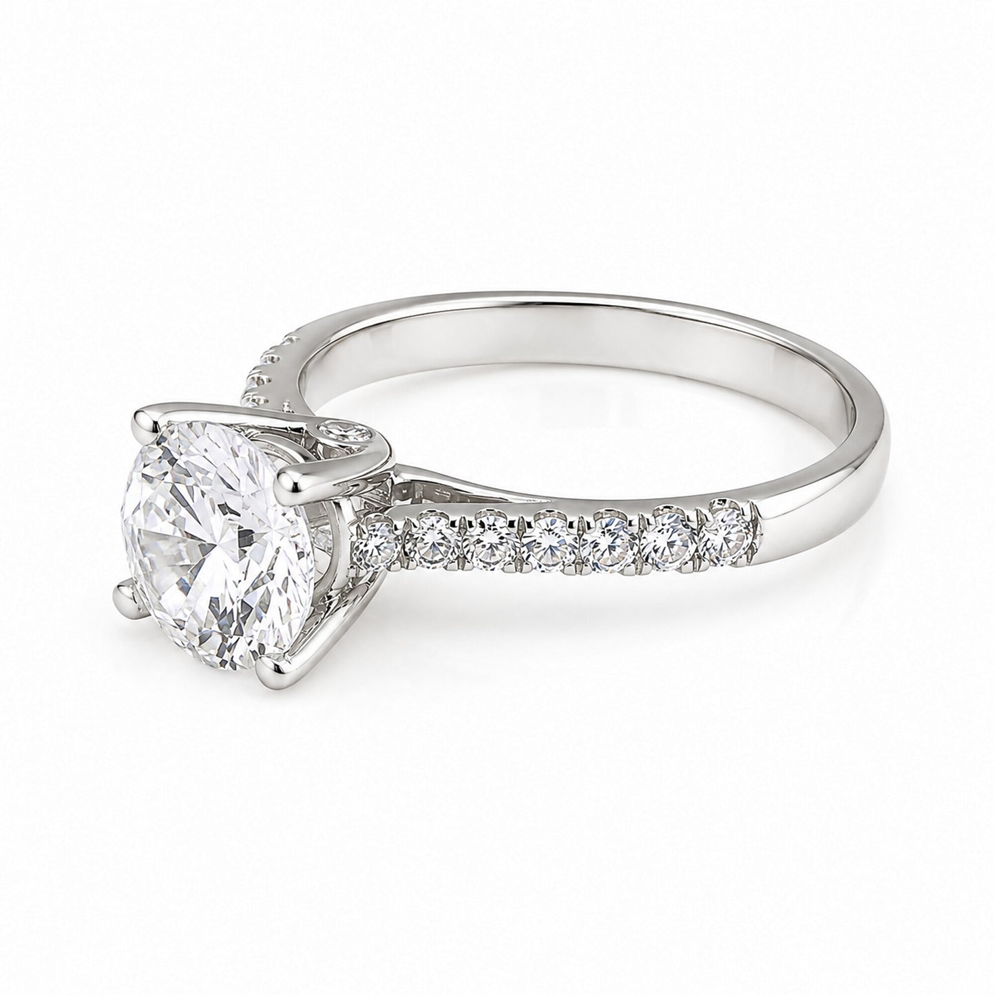 14K Lab Grown Diamond Round-Cut Halo Ring