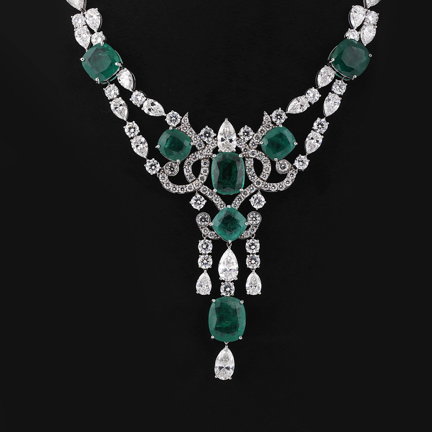 9K/14K Lab Grown Diamond Statement Necklace – Mixed Shapes, 49 Carats